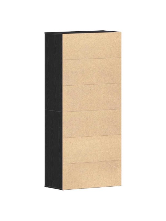 Apavu skapis ar durvīm melna 80 x 39 x 180 cm inženierijas koks