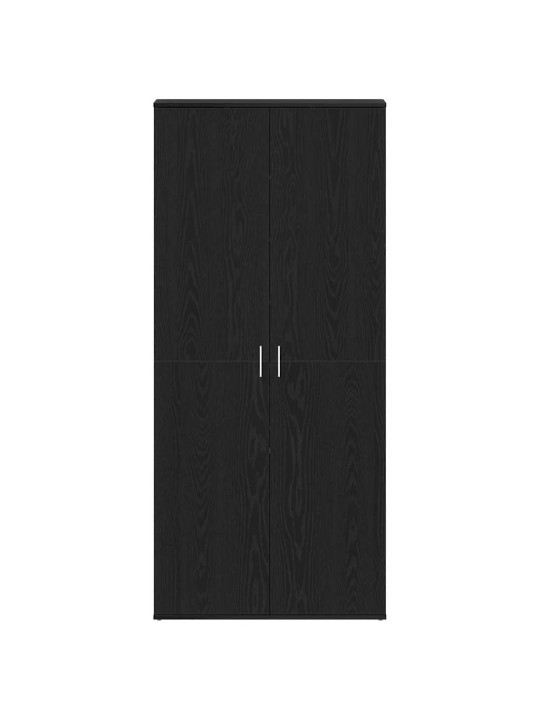 Apavu skapis ar durvīm melna 80 x 39 x 180 cm inženierijas koks
