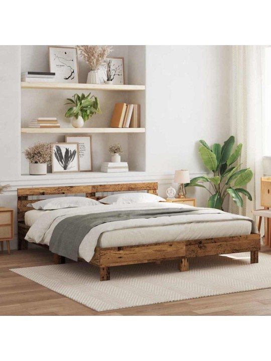 Gultas rāmis vecs koks 200 x 200 cm inženierijas koks