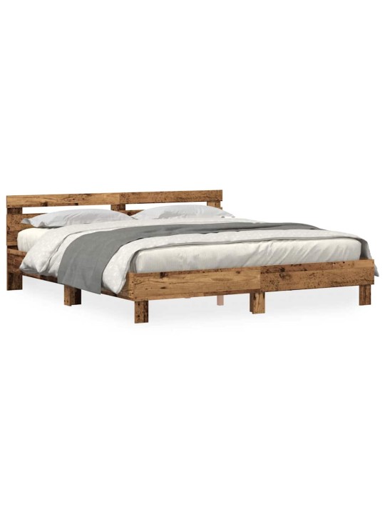 Gultas rāmis vecs koks 200 x 200 cm inženierijas koks