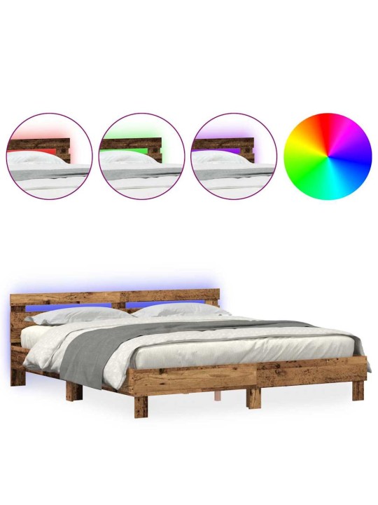 Gultas rāmis vecs koks 200 x 200 cm inženierijas koks