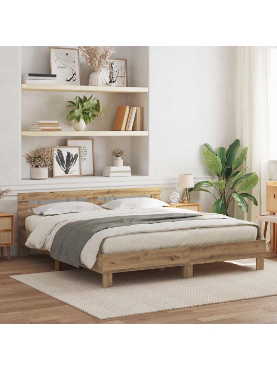 Gultas rāmis amatnieku ozola 200 x 200 cm inženierijas koks