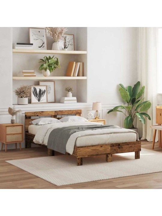 Gultas rāmis vecs koks 120 x 190 cm inženierijas koks