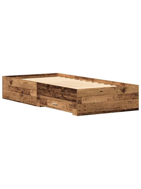 Gultas rāmis ar atvilktnēm ar atvilktni vecs koks 100 x 200 cm