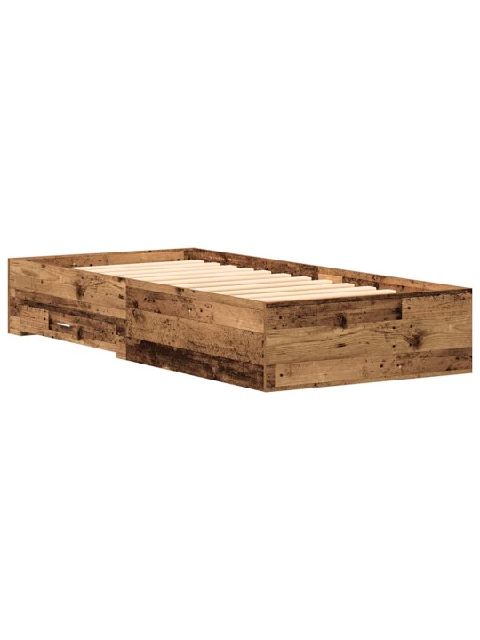 Gultas rāmis ar atvilktnēm ar atvilktni vecs koks 100 x 200 cm