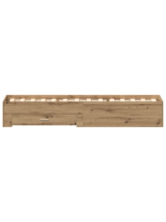Gultas rāmis ar atvilktnēm amatnieku ozola 100 x 200 cm