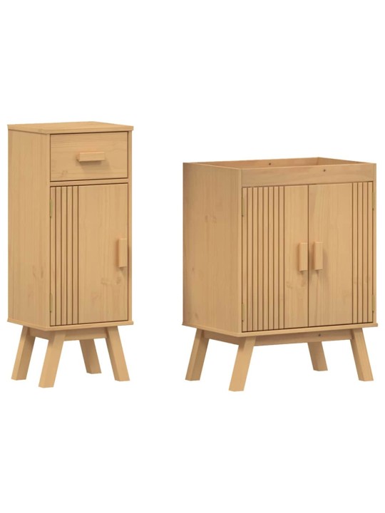 Vannasistabas mēbeļu komplekts 2 pcs brūna 114 x 43 x 73.5 cm