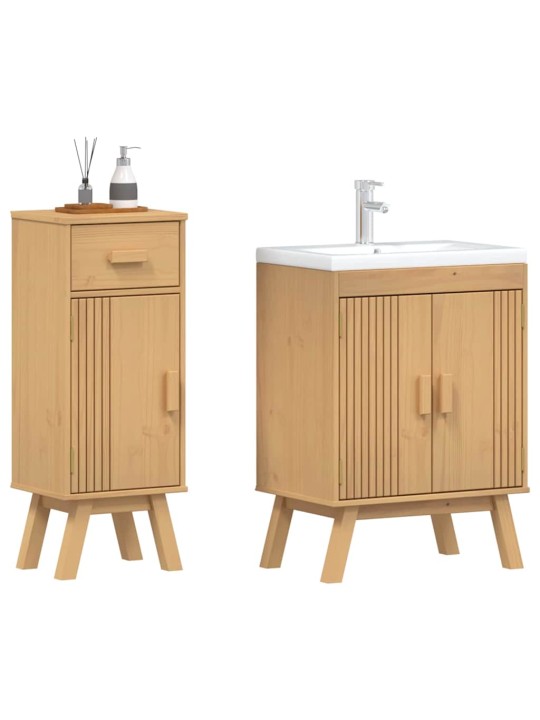 Vannasistabas mēbeļu komplekts 2 pcs brūna 114 x 43 x 73.5 cm
