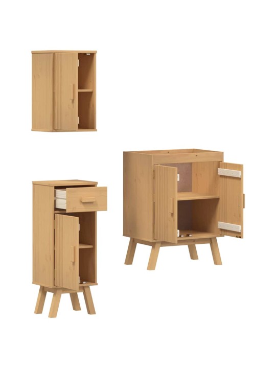 Vannasistabas mēbeļu komplekts 3 pcs brūna 114 x 43 x 73.5 cm