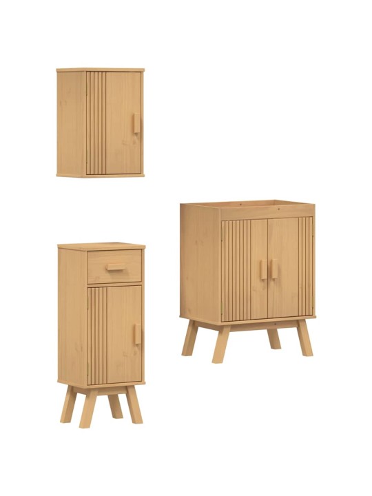 Vannasistabas mēbeļu komplekts 3 pcs brūna 114 x 43 x 73.5 cm