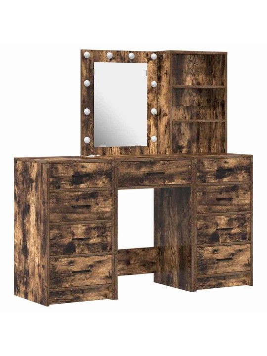 Dressing galds 3 pcs brūna 40 x 41 x 135 cm inženierijas koks