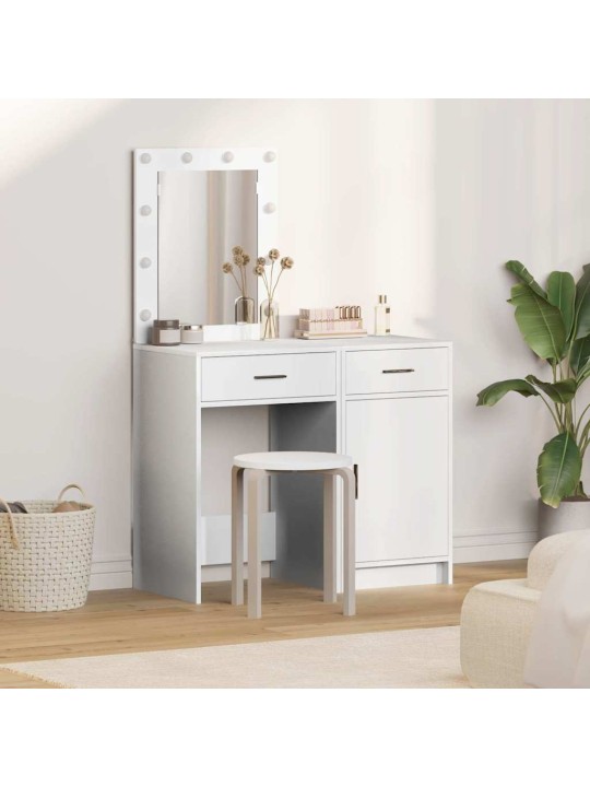 Dressing galds 2 pcs balts 50 x 41 x 135 cm inženierijas koks