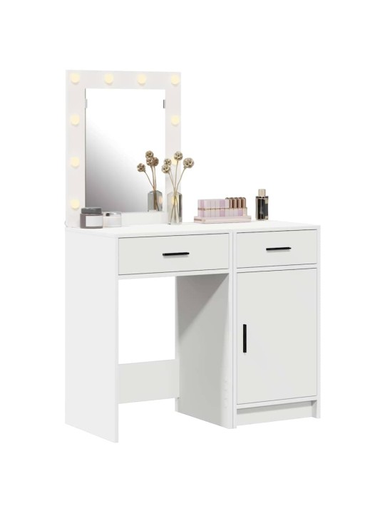 Dressing galds 2 pcs balts 50 x 41 x 135 cm inženierijas koks