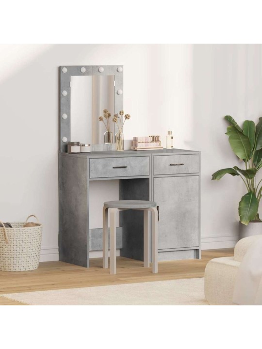 Dressing galds 2 pcs pelēka 50 x 41 x 135 cm inženierijas koks