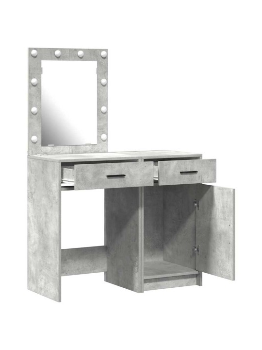 Dressing galds 2 pcs pelēka 50 x 41 x 135 cm inženierijas koks