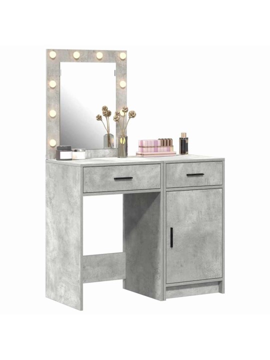 Dressing galds 2 pcs pelēka 50 x 41 x 135 cm inženierijas koks