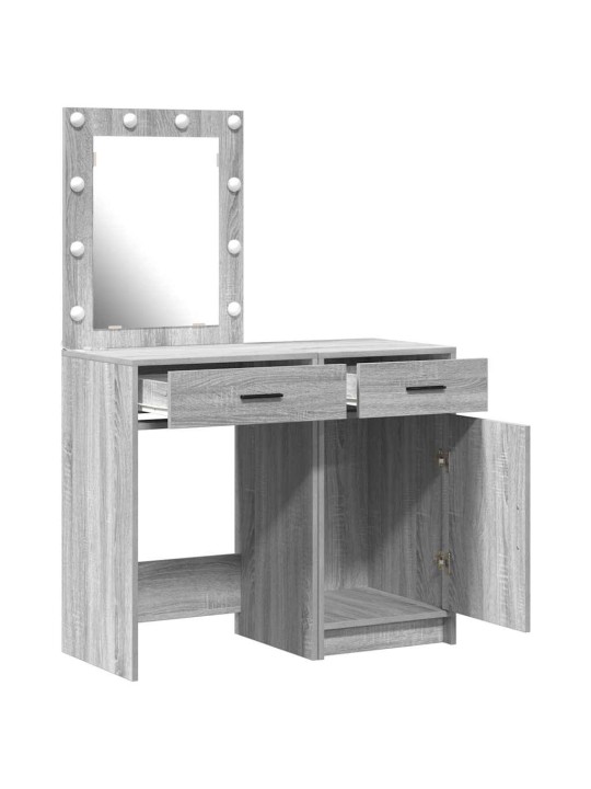 Dressing galds 2 pcs pelēka 50 x 41 x 135 cm inženierijas koks