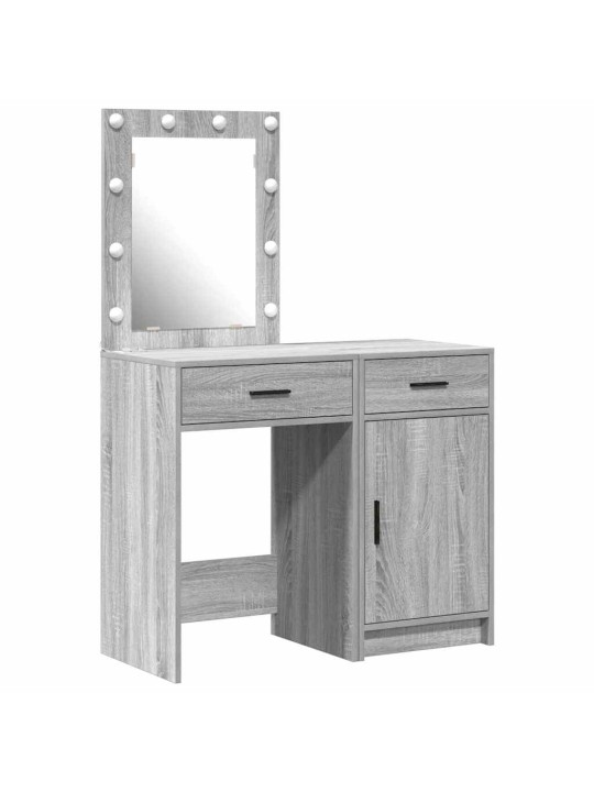 Dressing galds 2 pcs pelēka 50 x 41 x 135 cm inženierijas koks