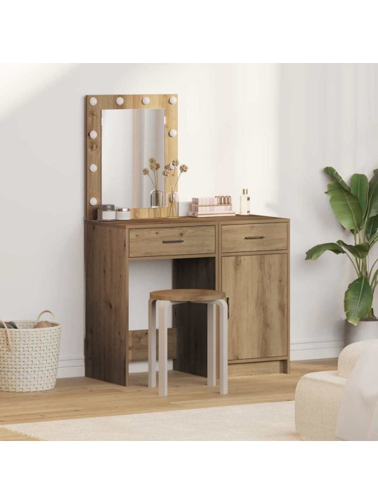 Dressing galds 2 pcs brūna 50 x 41 x 135 cm inženierijas koks