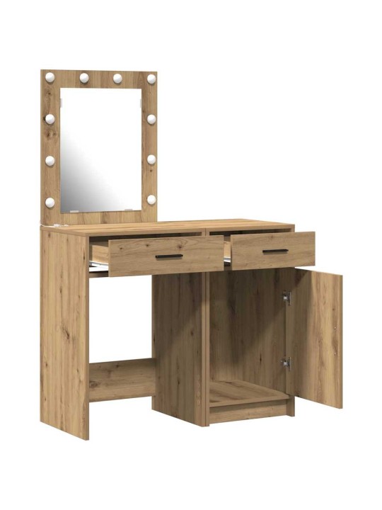 Dressing galds 2 pcs brūna 50 x 41 x 135 cm inženierijas koks