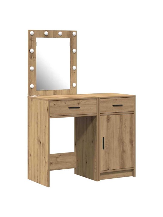 Dressing galds 2 pcs brūna 50 x 41 x 135 cm inženierijas koks