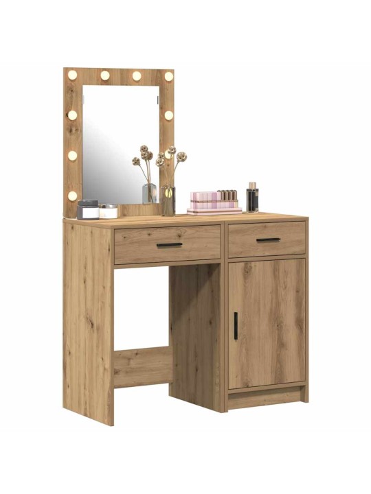 Dressing galds 2 pcs brūna 50 x 41 x 135 cm inženierijas koks