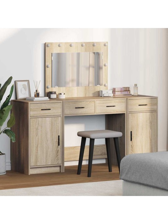 Dressing galds 3 pcs brūna 40 x 41 x 75 cm inženierijas koks