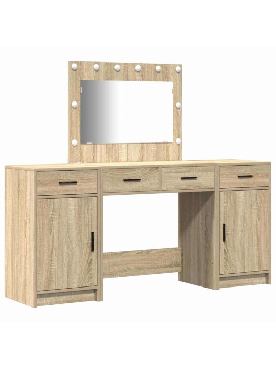 Dressing galds 3 pcs brūna 40 x 41 x 75 cm inženierijas koks