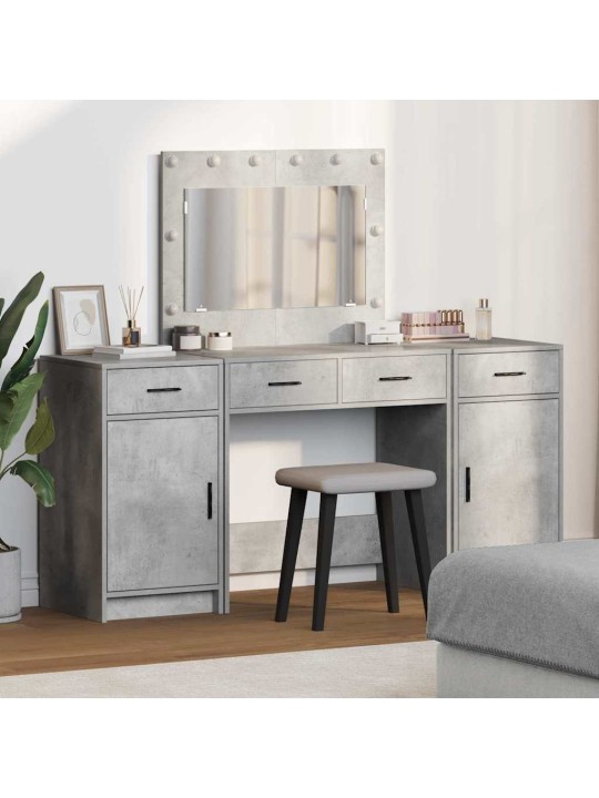 Dressing galds 3 pcs pelēka 40 x 41 x 75 cm inženierijas koks