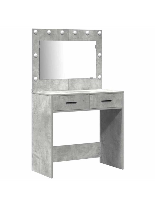 Dressing galds 3 pcs pelēka 40 x 41 x 75 cm inženierijas koks