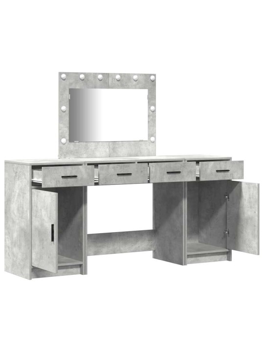 Dressing galds 3 pcs pelēka 40 x 41 x 75 cm inženierijas koks