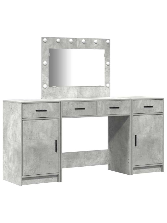 Dressing galds 3 pcs pelēka 40 x 41 x 75 cm inženierijas koks