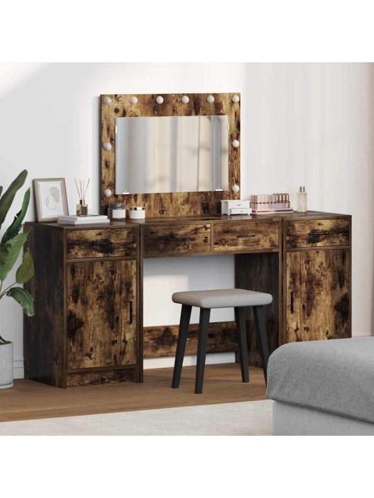 Dressing galds 3 pcs brūna 40 x 41 x 75 cm inženierijas koks