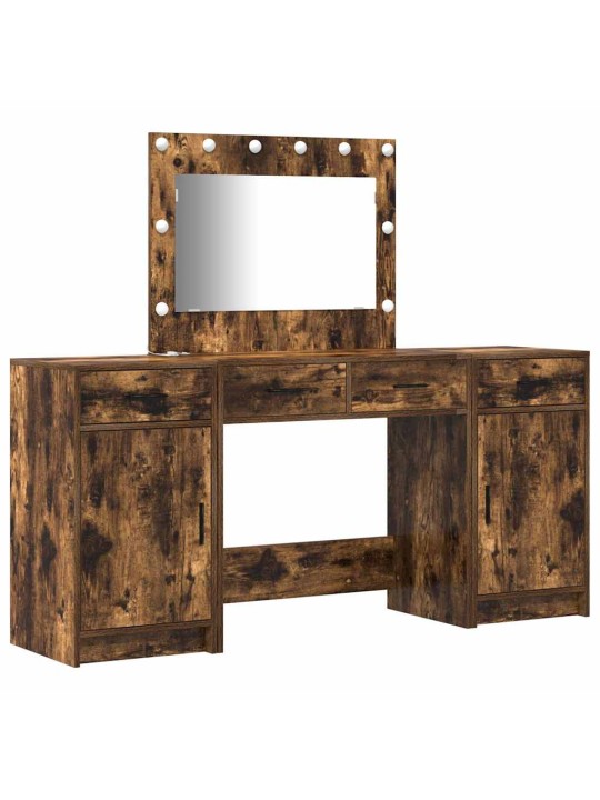 Dressing galds 3 pcs brūna 40 x 41 x 75 cm inženierijas koks