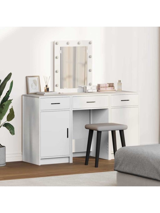Dressing galds 3 pcs balts 50 x 41 x 135 cm inženierijas koks
