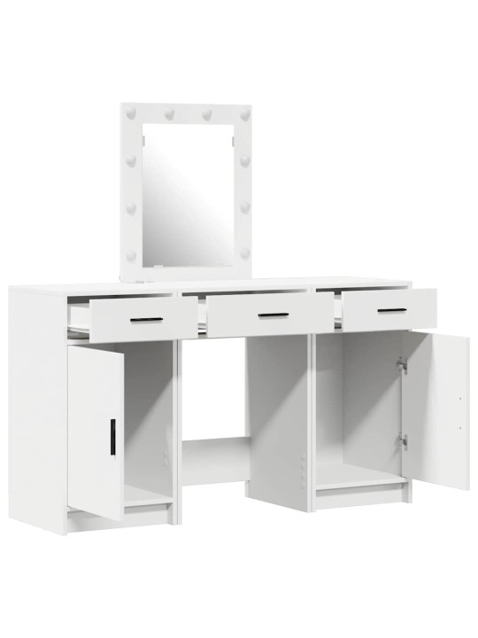 Dressing galds 3 pcs balts 50 x 41 x 135 cm inženierijas koks