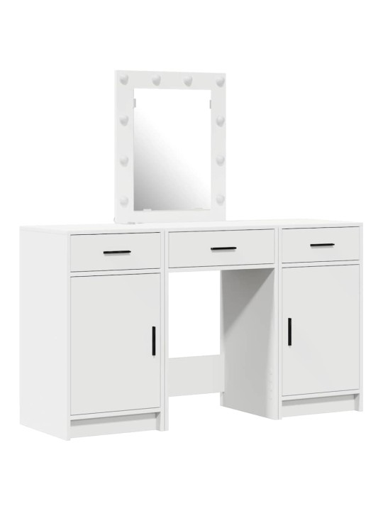 Dressing galds 3 pcs balts 50 x 41 x 135 cm inženierijas koks