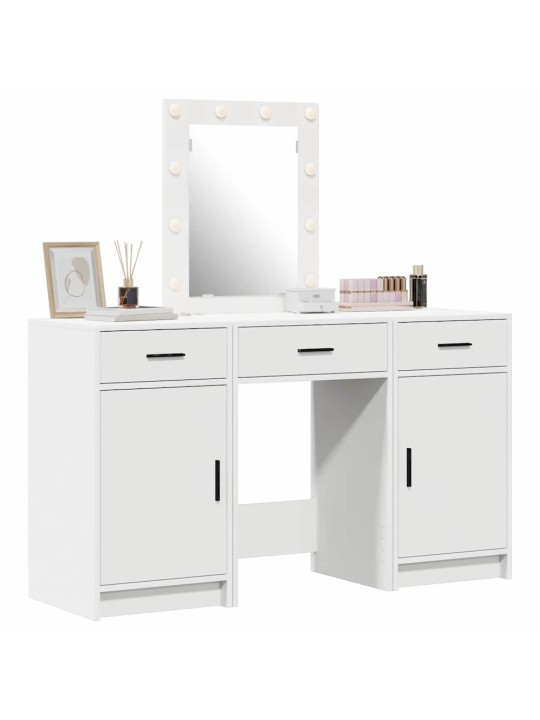 Dressing galds 3 pcs balts 50 x 41 x 135 cm inženierijas koks
