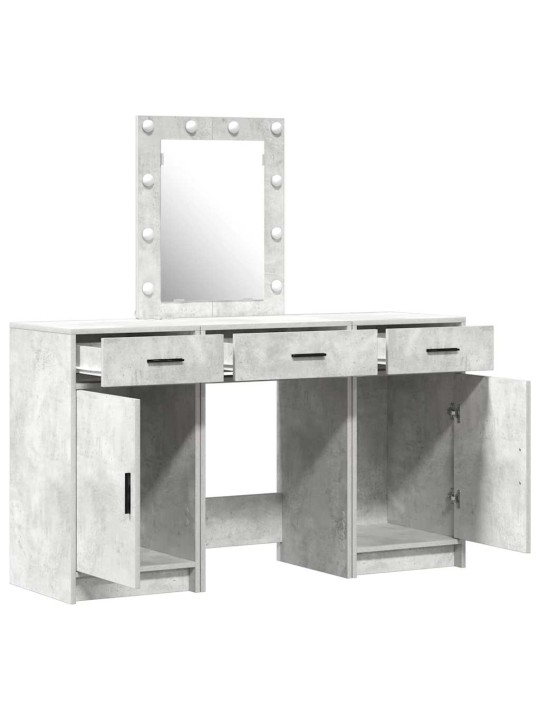 Dressing galds 3 pcs pelēka 50 x 41 x 135 cm inženierijas koks