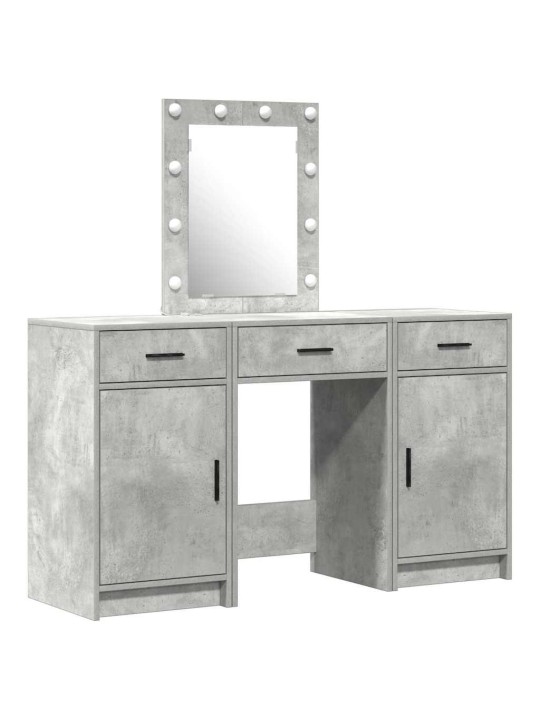 Dressing galds 3 pcs pelēka 50 x 41 x 135 cm inženierijas koks