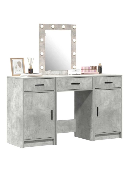 Dressing galds 3 pcs pelēka 50 x 41 x 135 cm inženierijas koks