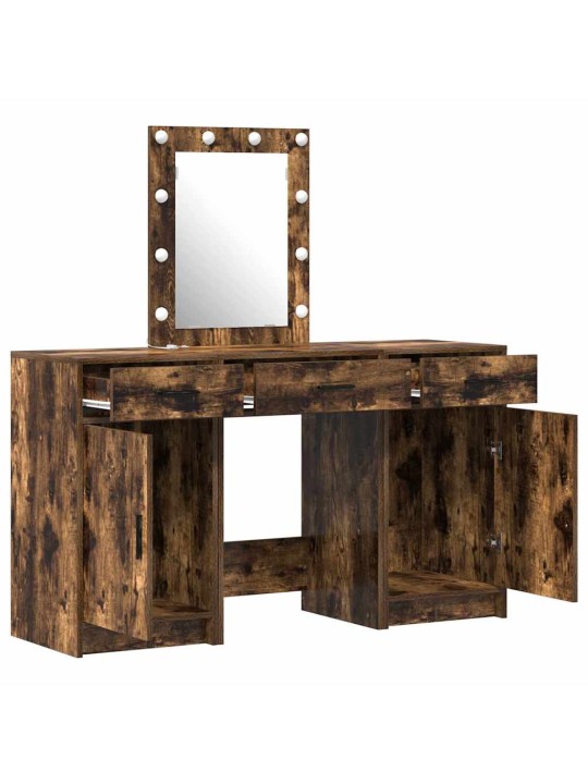Dressing galds 3 pcs brūna 50 x 41 x 135 cm inženierijas koks