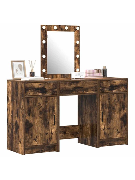 Dressing galds 3 pcs brūna 50 x 41 x 135 cm inženierijas koks
