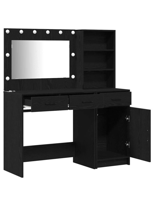Dressing galds 2 pcs melna 78.5 x 41 x 135 cm inženierijas koks