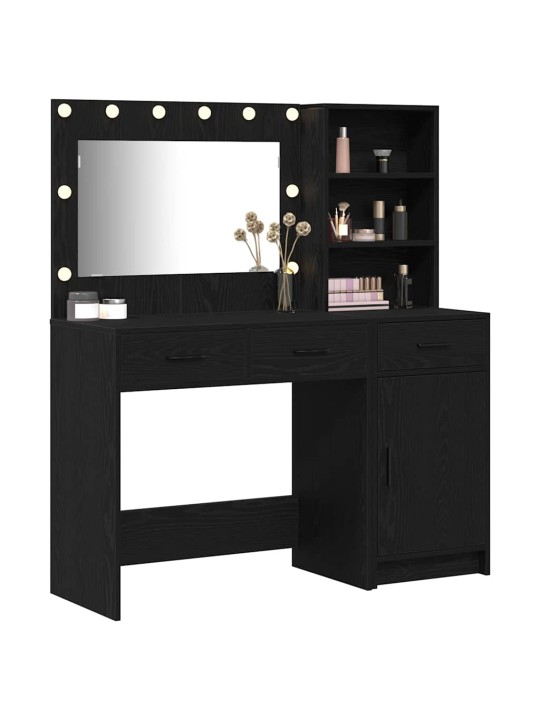 Dressing galds 2 pcs melna 78.5 x 41 x 135 cm inženierijas koks
