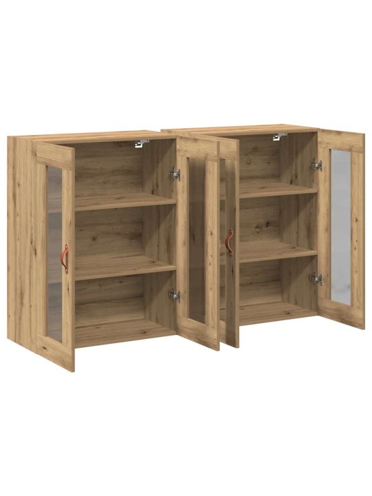Sienas skapis 2 pcs amatnieku ozola 69.5 x 34 x 90 cm