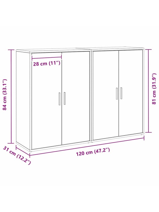 Bufets vecs koks 60 x 31 x 84 cm inženierijas koks