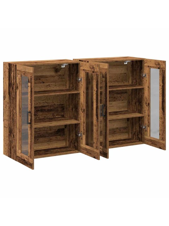 Sienas skapis 2 pcs vecs koks 69.5 x 34 x 90 cm