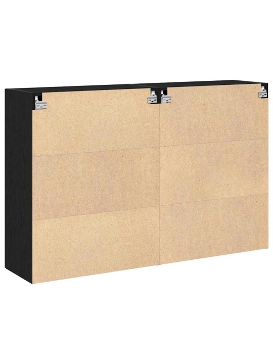 Sienas skapis 2 pcs melns ozols 69.5 x 34 x 90 cm