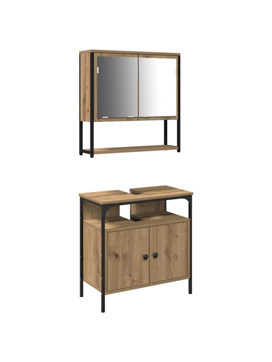Vannas istabas mēbeļu komplekts 2 pcs brūna 60 x 30 x 60 cm